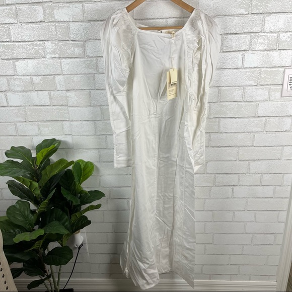 NWT Mara Hoffman Elisabetta White Dress Puff sleeve square neck Maxi size small - Picture 7 of 16